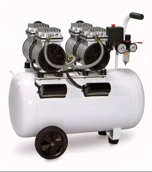 Oil-Free Silent Air Compressor, 1.5HP/2HP, 8 Bar, 50L Tank